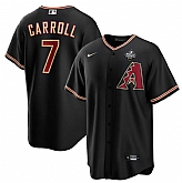 Men's Arizona Diamondbacks #7 Corbin Carroll Black 2023 World Series Cool Base Stitched Jersey Dzhi,baseball caps,new era cap wholesale,wholesale hats